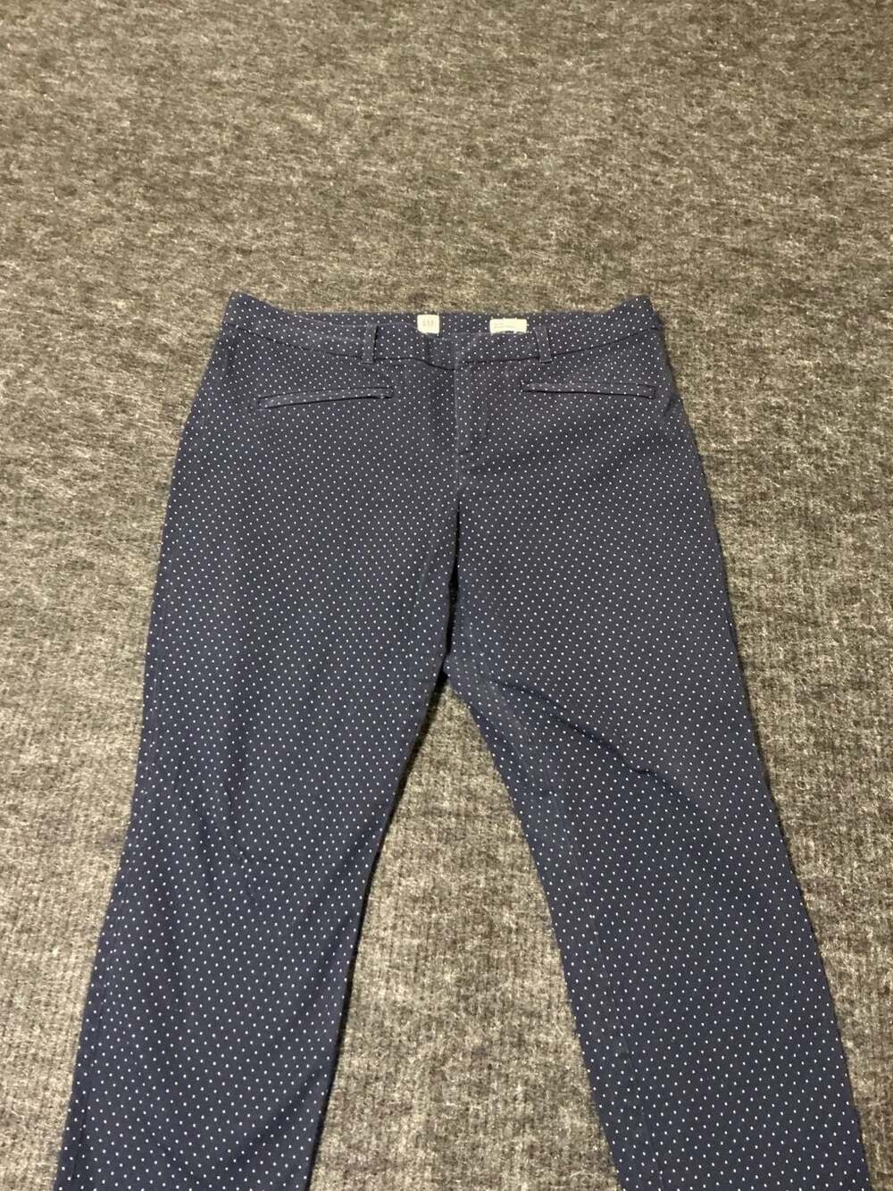 Gap Skinny Ankle Polka Dot Pants Womens Size 14 Regular Navy Blue
